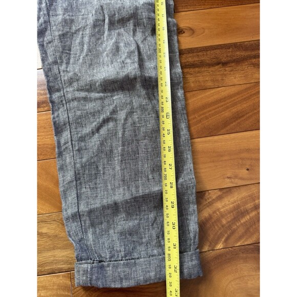 Women’s ATHLETA 100% Linen Cropped Ankle Pants Gray Chambray  Sz 4 Causal Career - Picture 9 of 9